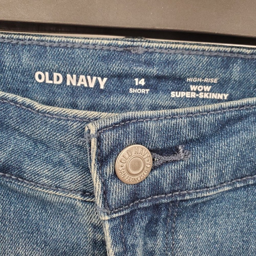 Old Navy High Rise Wow Super Skinny Denim Jeans Women Size 14 Short NWT Stretch - Picture 7 of 15